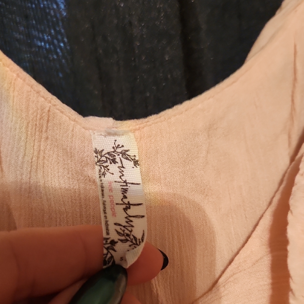 Free People Pink Ruffle Top - Picture 2 of 3